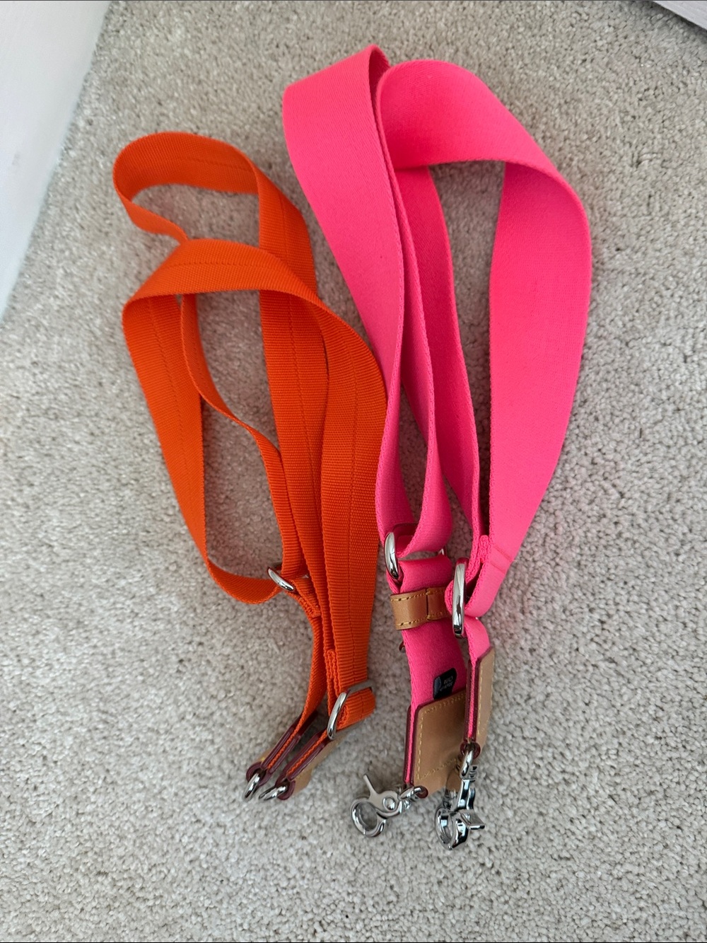 Bright Orange Quilted MZ Wallace Mini Bag with Hot Pink/ and Orange Strap - Picture 8 of 9